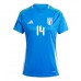 Camisa de Futebol Itália Federico Chiesa #14 Equipamento Principal Mulheres Europeu 2024 Manga Curta